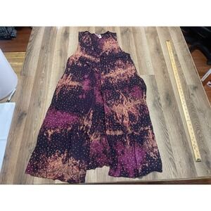 Red's Threads Shirt, Women's Small/Medium, Black Purple, Button Up Sleeveless